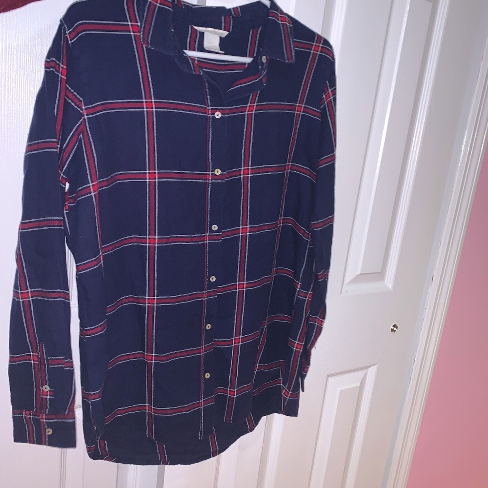 H&M plaid shirt (Blue, Red) medium (size 8)